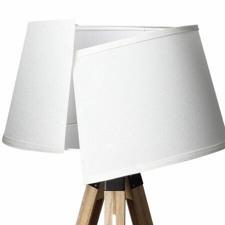 Tripod Wooden Floor Lamp Shaded Natural