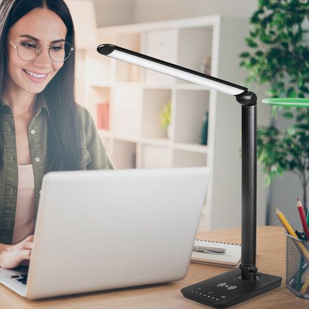 LED Table Lamp Study Reading Black