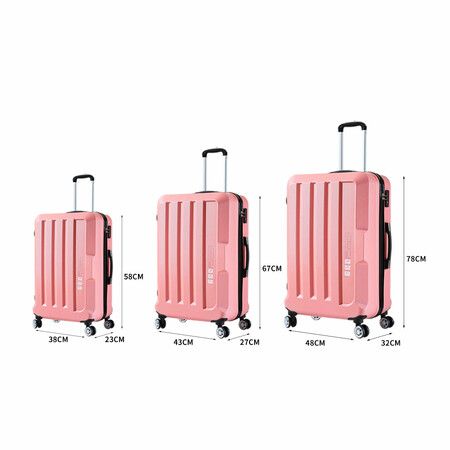 20"24"28" 3PC Luggage Sets Rose Gold