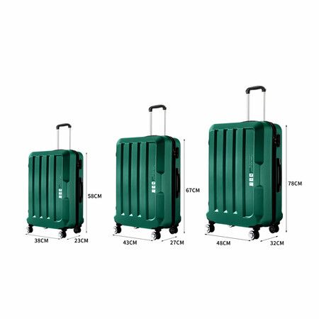 20"24"28" 3PC Luggage Sets Green