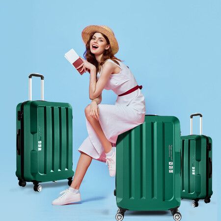 20"24"28" 3PC Luggage Sets Green