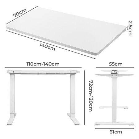 Motorised Standing Desk Adjustable 140cm White 1000x 1MM