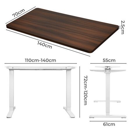 Motorised Standing Desk Adjustable 140cm Walnut 1000x 1MM