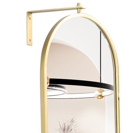 360 Swivel Wall Mirrors 140cm x35cm Oval Shape Gold Frame