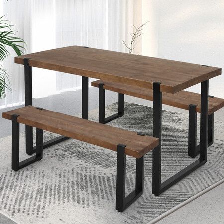 Wooden Dining Sets 1XTable+2X