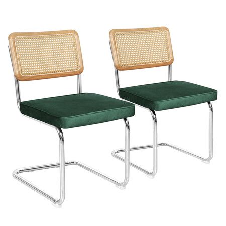 2xRattan Chair Dining Chairs Green