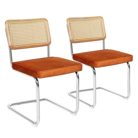 2xRattan Chair Dining Chairs Orange