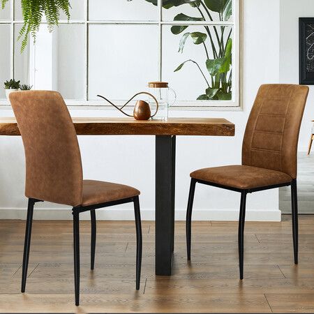 2x Dining Chairs Leathaire Kitchen