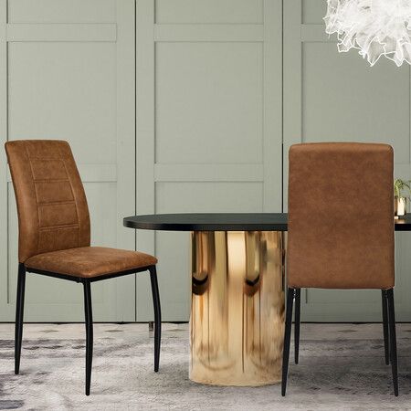 2x Dining Chairs Leathaire Kitchen