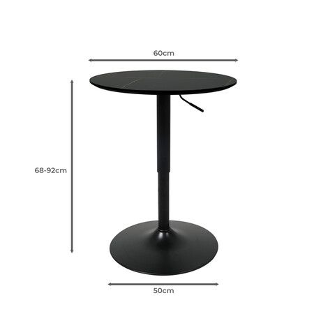 Bar Table Swivel Gas Lift Counter Black