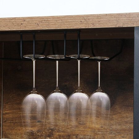 Bar Cabinet Buffet Sideboard Walnut