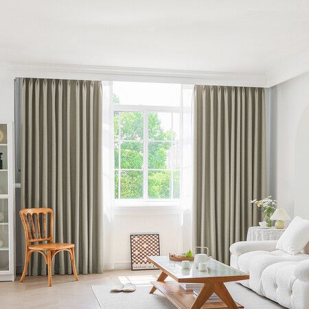 2XBlockout Curtains Chenille 240x250 Coffee