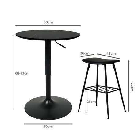 1XBar Table +2XBar Stools Set