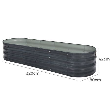 Garden Bed Planter Raised Coated 320x80x42cm