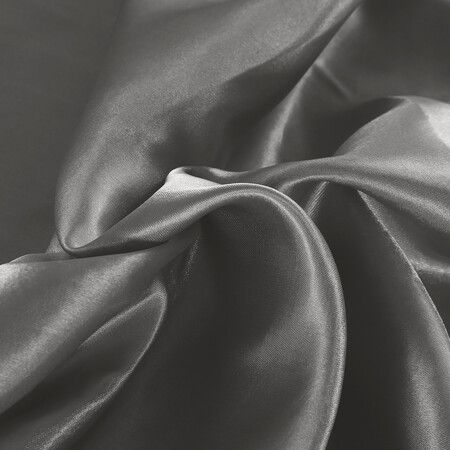 Silky Satin Quilt Cover Set Bedspread Dark Grey Single