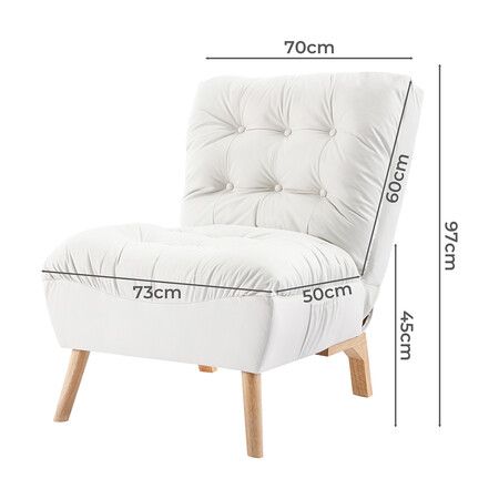 Lounge Accent Chair Sofa Recliner Cream