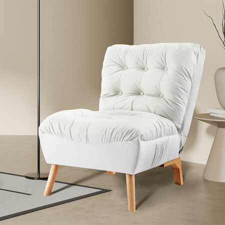 Lounge Accent Chair Sofa Recliner Cream