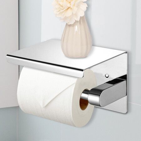 Toilet Paper Holder Roll Bath Tissue Silver