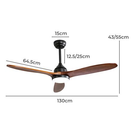 52'' Ceiling Fan DC Motor LED Walnut