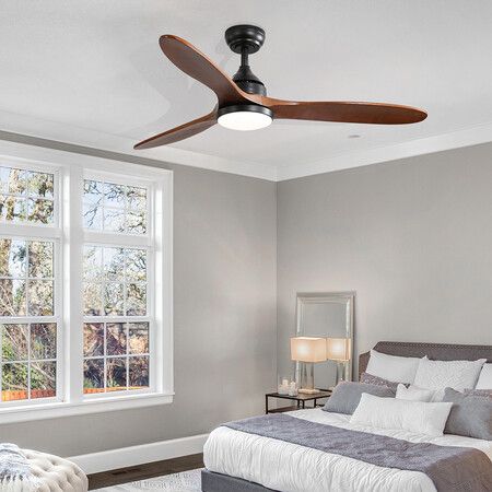 52'' Ceiling Fan DC Motor LED Walnut