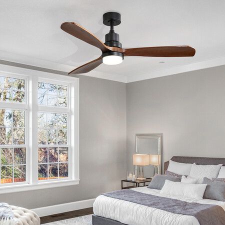 52'' Wood Ceiling Fan DC Motor Walnut