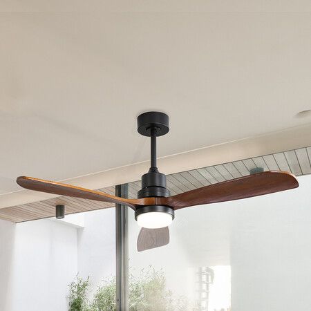 52'' Wood Ceiling Fan DC Motor Walnut