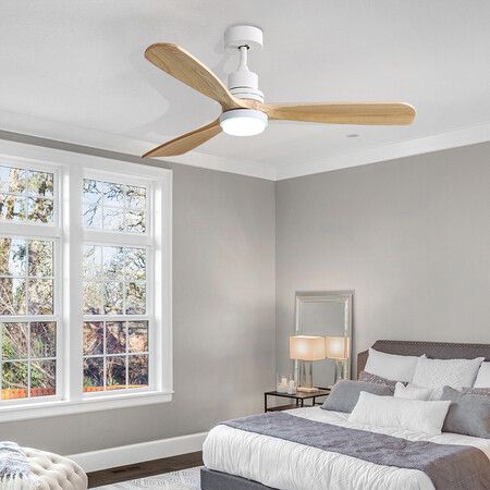 Ceiling Fan 52'' DC Motor Wood Natural