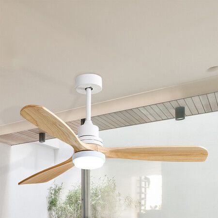 Ceiling Fan 52'' DC Motor Wood Natural