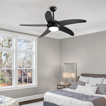 52'' Ceiling Fan LED Light DC Black