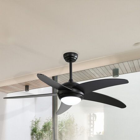 52'' Ceiling Fan LED Light DC Black