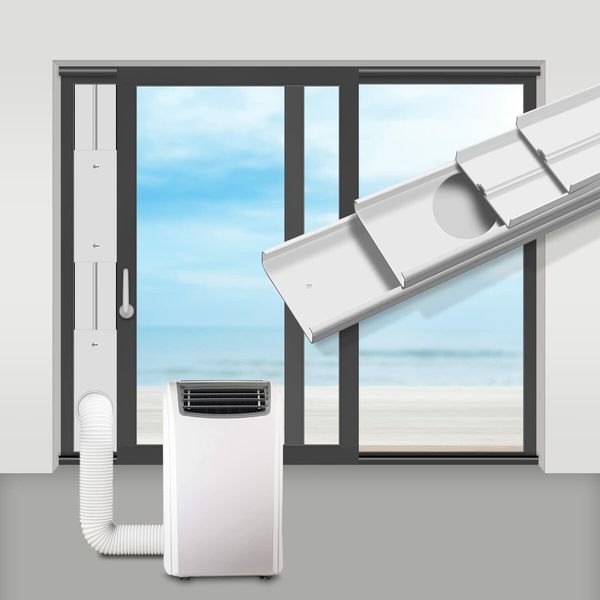 43-140cm flat mouth interface 130mm Air Conditioner Kit Max Adjustable Length140cm  Air Conditioner Accessory Window Vent Reinforced PVC Plates Seal