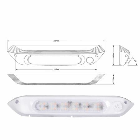 Dual LED Awning Light Amber White