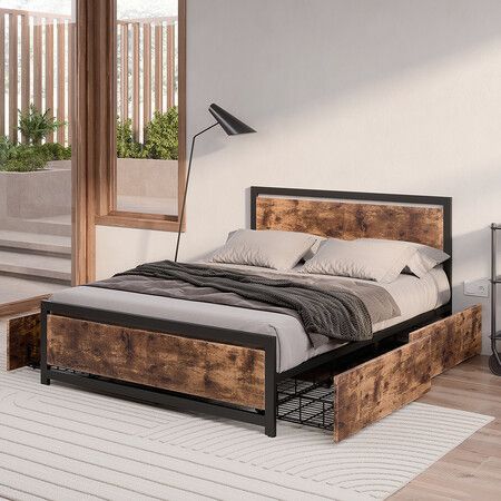 Industrial Bed Frame Double Mattress