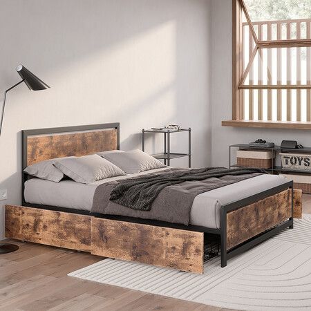 Industrial Bed Frame Double Mattress