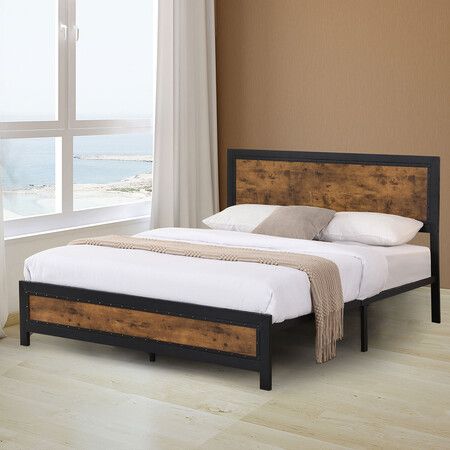 Metal Bed Frame Mattress Base Queen