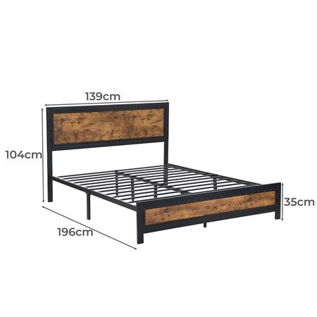 Metal Bed Frame Mattress Base Double