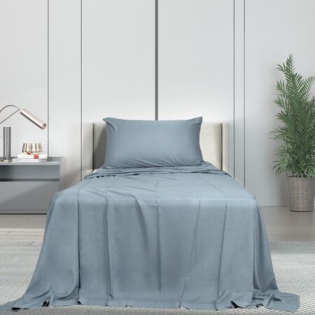 3pcs Sinigle Size 100% Bamboo Bed Sheet Set in Grey Colour Single