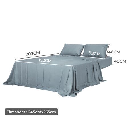 4pcs Queen Size 100% Bamboo Bed Sheet Set in Grey Colour