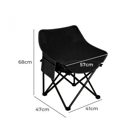 Folding Camping Moon Chair Lightweight Black