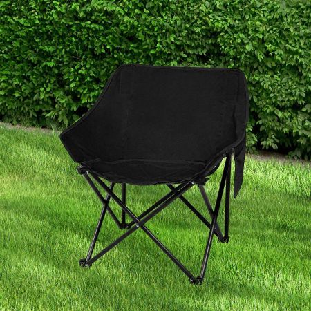 Folding Camping Moon Chair Lightweight Black