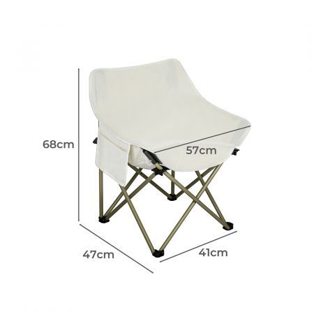 Folding Camping Moon Chair Lightweight Beige