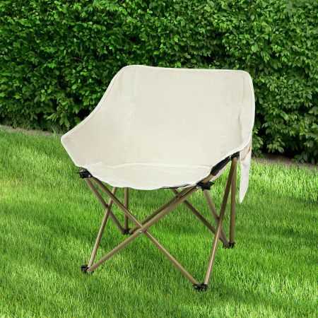 Folding Camping Moon Chair Lightweight Beige