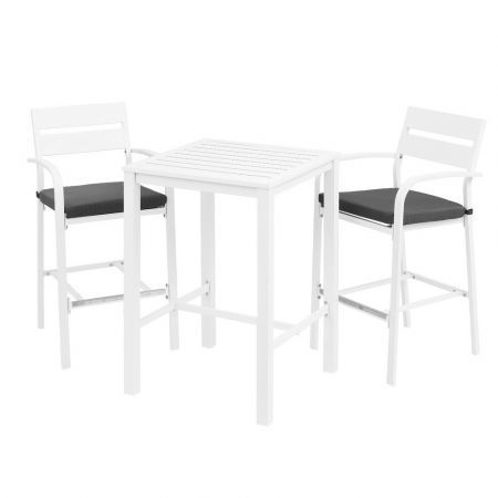 Gardeon Outdoor Bar Set Stools 3-Piece Dining Chairs Table Patio Aluminium Bistro Set