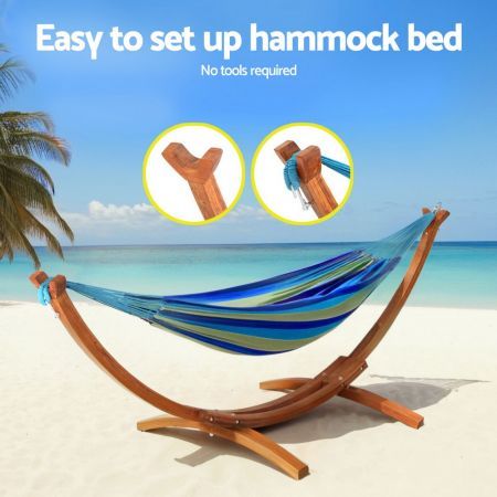 Gardeon Hammock Bed Stand Larch Wood 315cm Length