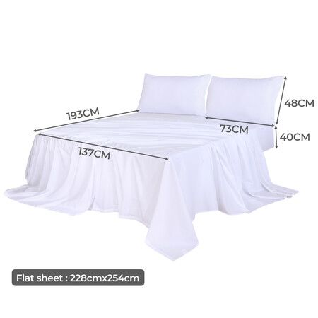 4pcs Double Size 100% Bamboo Bed Sheet Set in White Colour