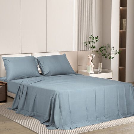 4pcs Double Size 100% Bamboo Bed Sheet Set in Grey Colour