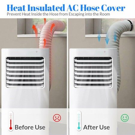 Air Conditioner Hose Cover Wrap Cover Sleeve Insulated Cover Portable accessory Diameter Exhaust Hoses Tube Grey