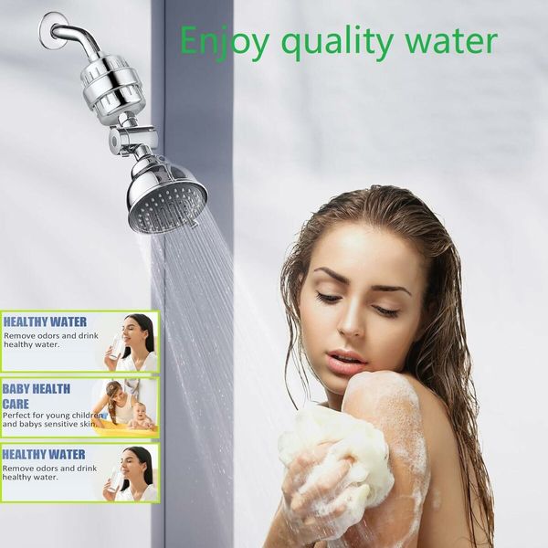 15 Stage Universal Shower Water Filter Cartridges Reduces Chemicals and Chlorine, 4Pcs