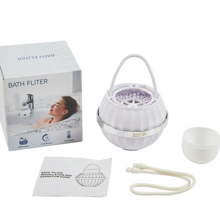 Bath Ball Filter, 8 Stages Bath Water Filter for Softer and Skin, BPA Free, 2,500 Gallons of Filtration