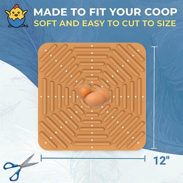 Silicone Chicken Coop Mats Nesting Box Liners Washable Reusable For Eggs Bedding Pads Color Brown